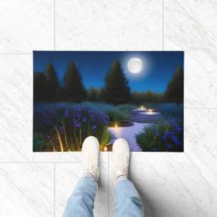 Tuinpad onder de volle maan deurmat