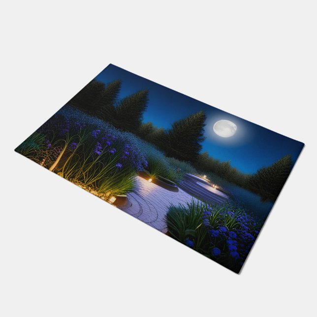 Tuinpad onder de volle maan deurmat (Schuin)