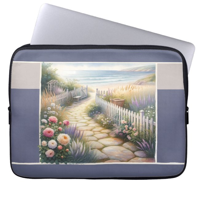Tuinpad van het Landhuis naar de Zee Laptop Sleeve (Voorkant)