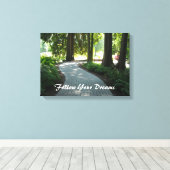 Tuinpad - Volg je dromen Canvas Afdruk (Insitu (Houten vloer))