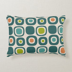 Tuinpadpatroon in mid-century modern stijl accent kussen