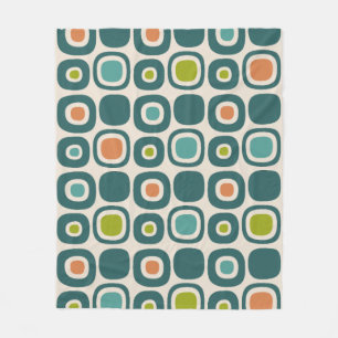 Tuinpadpatroon in mid-century modern stijl fleece deken