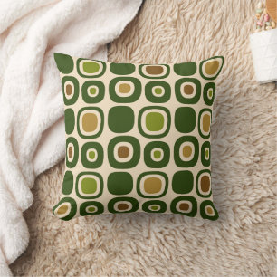 Tuinpadpatroon in mid-century modern-stijl kussen
