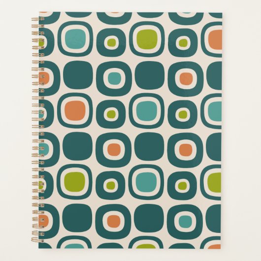 Tuinpadpatroon in mid-century modern stijl planner (Voorkant)