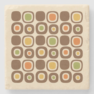 Tuinpadpatroon in mid-century modern stijl stenen onderzetter