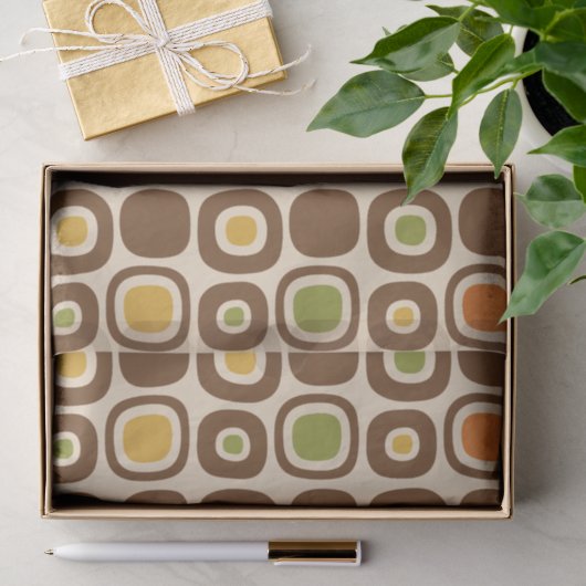 Tuinpadpatroon in mid-century modern stijl tissuepapier (Geschenk)