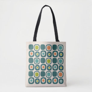 Tuinpadpatroon in mid-century modern stijl tote bag