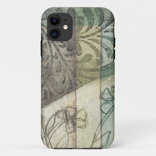 Tuinpaneel met bladeren, bloemen en gras Case-Mate iPhone case (Achterkant)