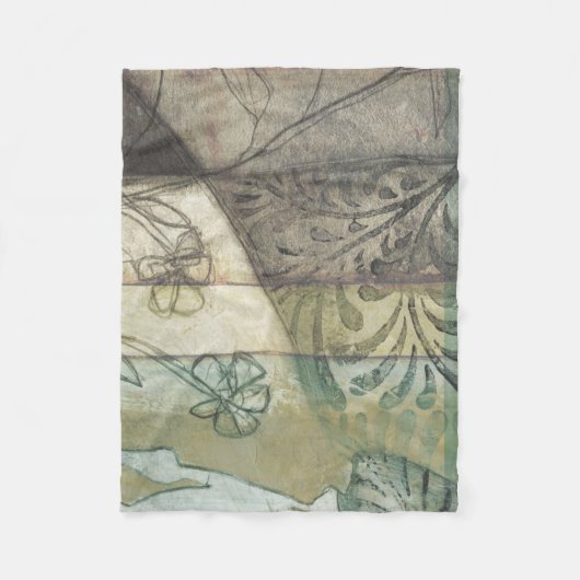 Tuinpaneel met bladeren, bloemen en gras fleece deken (Voorkant)