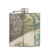 Tuinpaneel met bladeren, bloemen en gras heupfles (Voorkant)