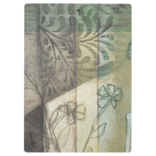 Tuinpaneel met bladeren, bloemen en gras klembord (Achterkant)