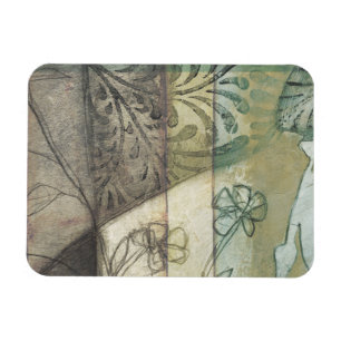 Tuinpaneel met bladeren, bloemen en gras magneet