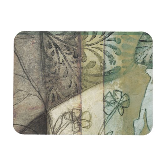 Tuinpaneel met bladeren, bloemen en gras magneet (Horizontaal)