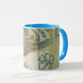 Tuinpaneel met bladeren, bloemen en gras mok (Voorkant rechts)