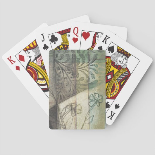 Tuinpaneel met bladeren, bloemen en gras pokerkaarten (Achterkant)