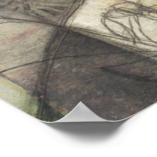 Tuinpaneel met bladeren, bloemen en gras poster (Hoek)