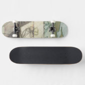 Tuinpaneel met bladeren, bloemen en gras skateboard (Horizontaal)
