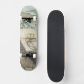 Tuinpaneel met bladeren, bloemen en gras skateboard (Voorkant)