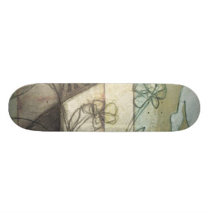 Tuinpaneel met bladeren, bloemen en gras skateboard