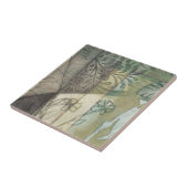 Tuinpaneel met bladeren, bloemen en gras tegeltje (Zijkant)