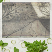 Tuinpaneel met bladeren, bloemen en gras theedoek (Gevouwen)