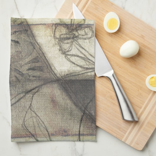 Tuinpaneel met bladeren, bloemen en gras theedoek (Quarter Fold)