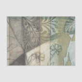 Tuinpaneel met bladeren, bloemen en gras tissuepapier (Voorkant)