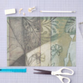 Tuinpaneel met bladeren, bloemen en gras tissuepapier (Craft)