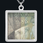 Tuinpaneel met bladeren, bloemen en gras zilver vergulden ketting<br><div class="desc">Een aangenaam tuinpaneel met bladeren,  bloemen en gras in een abstracte schets. De mix van kleuren trekt het oog,  met genoeg die in het schilderij gaan. Een makkelijke gespreksstarter die een welkome plek op je muur kan vinden!</div>