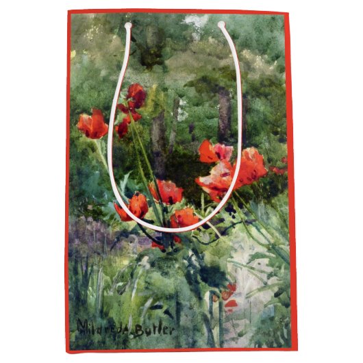 Tuinpapaver (door Mildred Anne Butler) Medium Cadeauzakje (Voorkant)