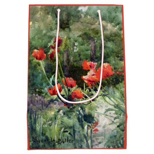 Tuinpapaver (door Mildred Anne Butler) Medium Cadeauzakje (Achterkant)