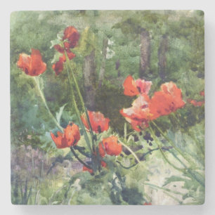 Tuinpapaver (door Mildred Anne Butler) Stenen Onderzetter