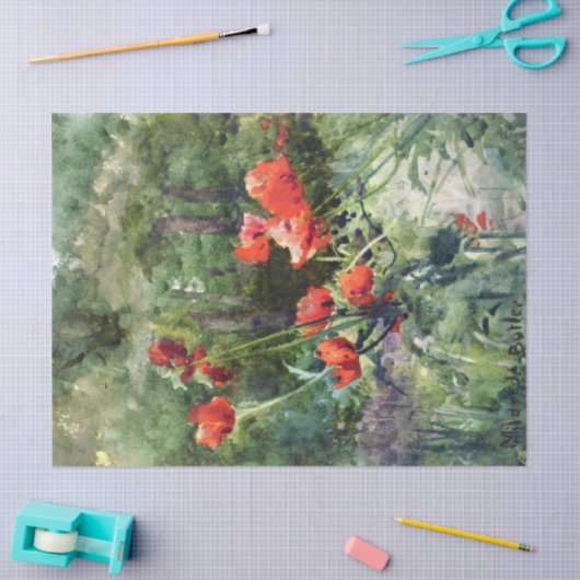 Tuinpapaver (door Mildred Anne Butler) Tissuepapier (Craft)