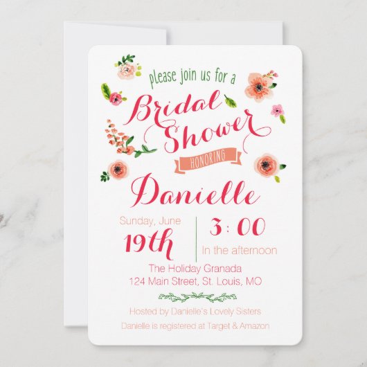 Tuinpartij Bridal Shower Invitation Kaart (Voorkant)