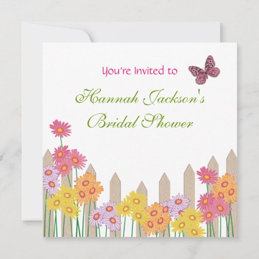 Tuinpartij Bridal Shower Invitation Kaart (Achterkant)