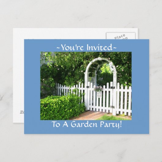 Tuinpartij-Briefkaarten Uitnodiging Briefkaart (Voorkant / Achterkant)