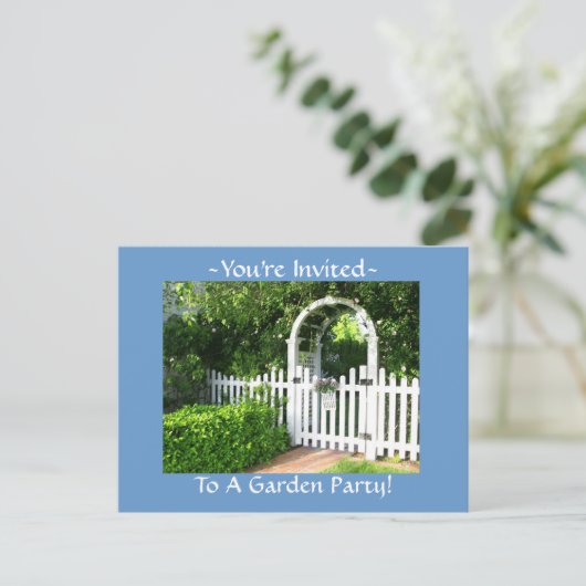 Tuinpartij-Briefkaarten Uitnodiging Briefkaart (Staand voorkant)
