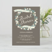 Tuinpartij Floral Wreath Vrijgezellenfeest Kaart (Staand voorkant)