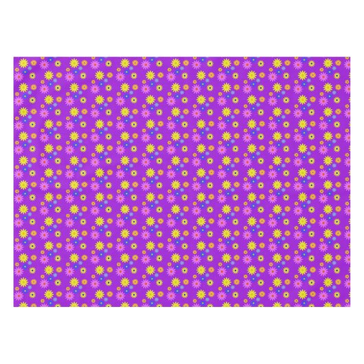 Tuinpartij Funky Retro 70s Vloerafdrukken Paars Tafelkleed (Voorkant (Horizontaal))