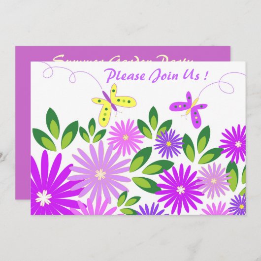 Tuinpartij - Uitnodiging (Voorkant / Achterkant)