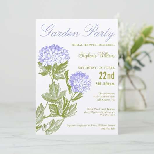 Tuinpartij — Uitnodiging (Staand voorkant)