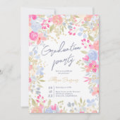 Tuinpastel wilde bloemen afstuderen kaart (Voorkant)