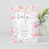 Tuinpastel wilde bloemen baby shower kaart (Staand voorkant)