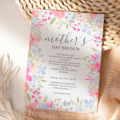 Tuinpastel wilde bloemen moederdag brunch kaart