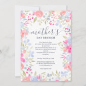 Tuinpastel wilde bloemen moederdag brunch kaart (Voorkant)