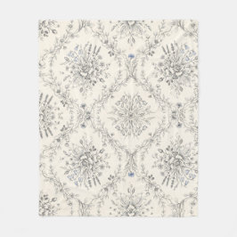 Tuinpatroon met vintage botanische bloemen fleece deken