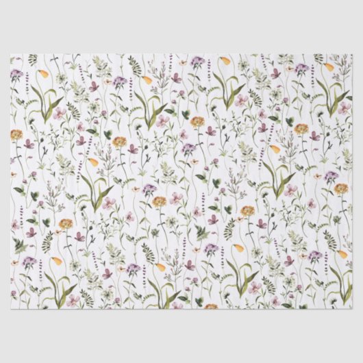 Tuinpatroon met wilde bloemen tissuepapier (Voorkant)