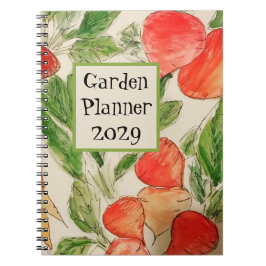 Tuinplanner met waterverf van groenten notitieboek