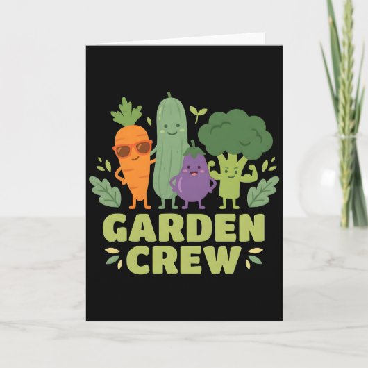 Tuinploeg groente personages grappig kaart (Voorkant)
