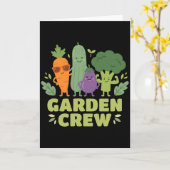 Tuinploeg groente personages grappig kaart (Gele Bloem)
